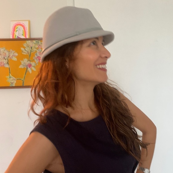 Gray Tango asymmetrical hat minor scuffing